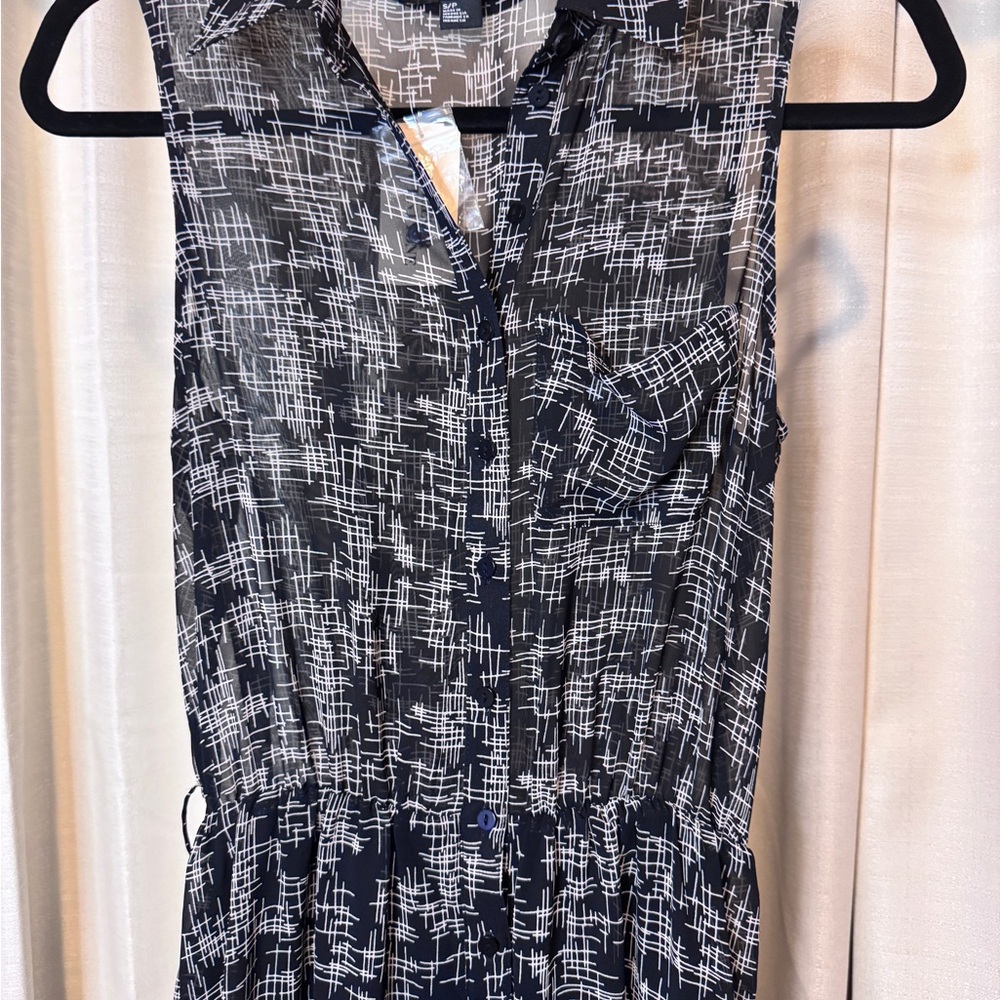 Black and White Patterned Wide leg Jumpsuit